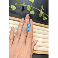 11.24 Ct.Tw.Total Carat Weight Swiss Blue Topaz Pair from Brazil Life Style