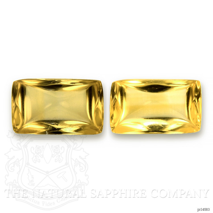 14.33 Ct.Tw. Yellow Cabochon Citrine Pair from Brazil