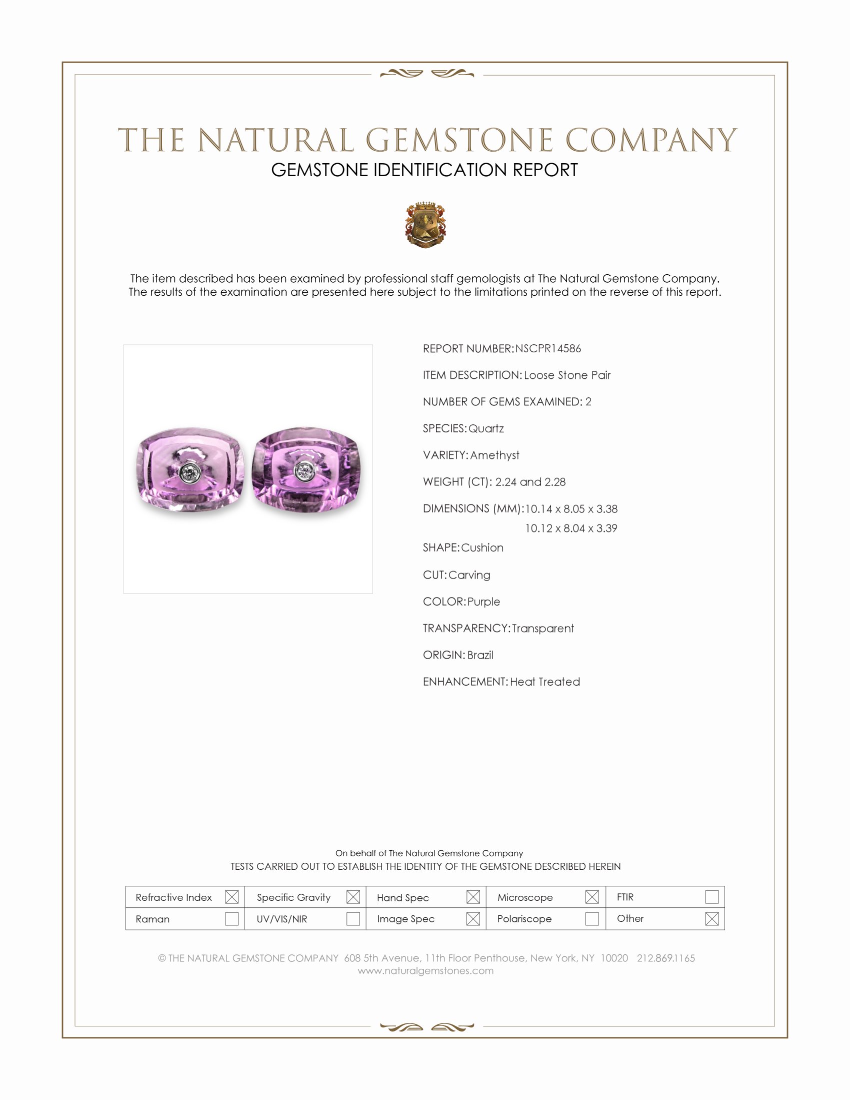 4.52 Ct.Tw. Purple Amethyst Pair from Brazil