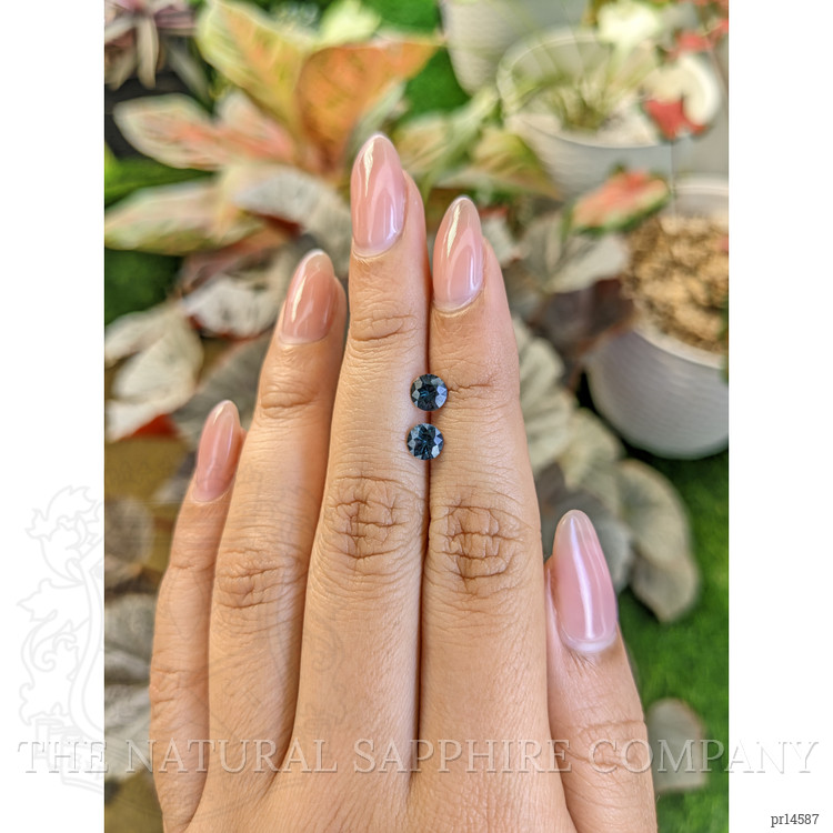 1.03 Ct.Tw. Greenish Blue Spinel Pair from Ceylon (Sri Lanka)