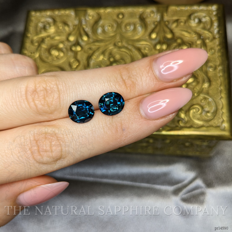7.56 Ct.Tw. Greenish Blue Sapphire Pair from Madagascar