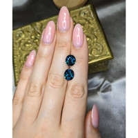 7.56 Ct.Tw.Total Carat Weight Greenish Blue Sapphire Pair from Madagascar Life Style