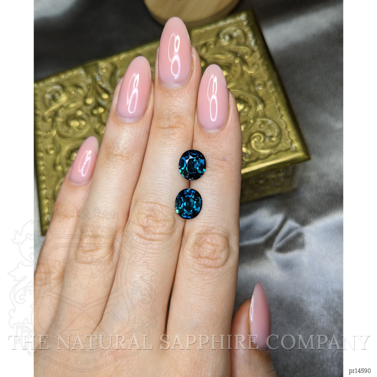 7.56 Ct.Tw. Greenish Blue Sapphire Pair from Madagascar