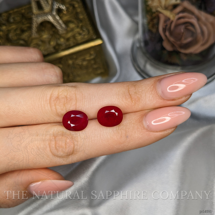 13.08 Ct.Tw. Ruby Pair from Burma (Myanmar)