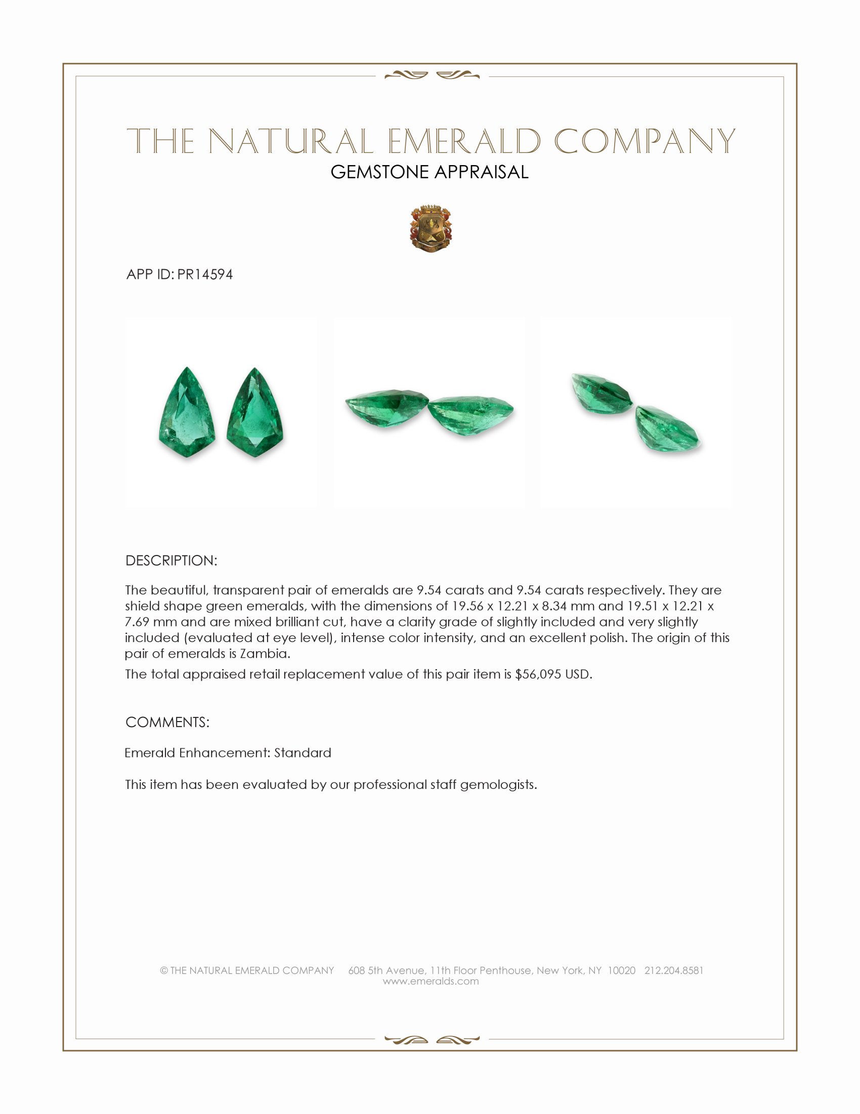 19.08 Ct.Tw. Emerald Pair from Zambia