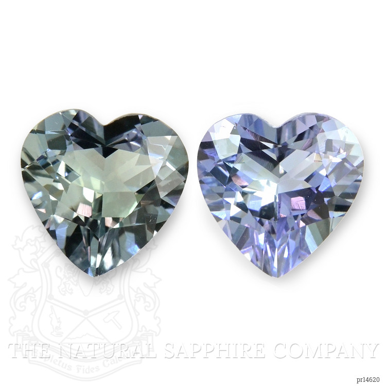 2.12 Ct.Tw. Bi Color (Peacock) Tanzanite Pair from Tanzania