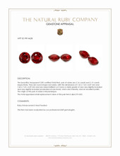 4.31 Ct.Tw.Total Carat Weight Ruby Pair from Mozambique Appraisal