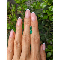 1.05 Ct.Tw.Total Carat Weight Emerald Pair from Afghanistan Life Style
