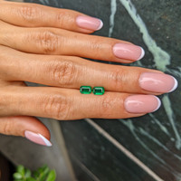 1.00 Ct.Tw.Total Carat Weight Emerald Pair from Afghanistan Life Style