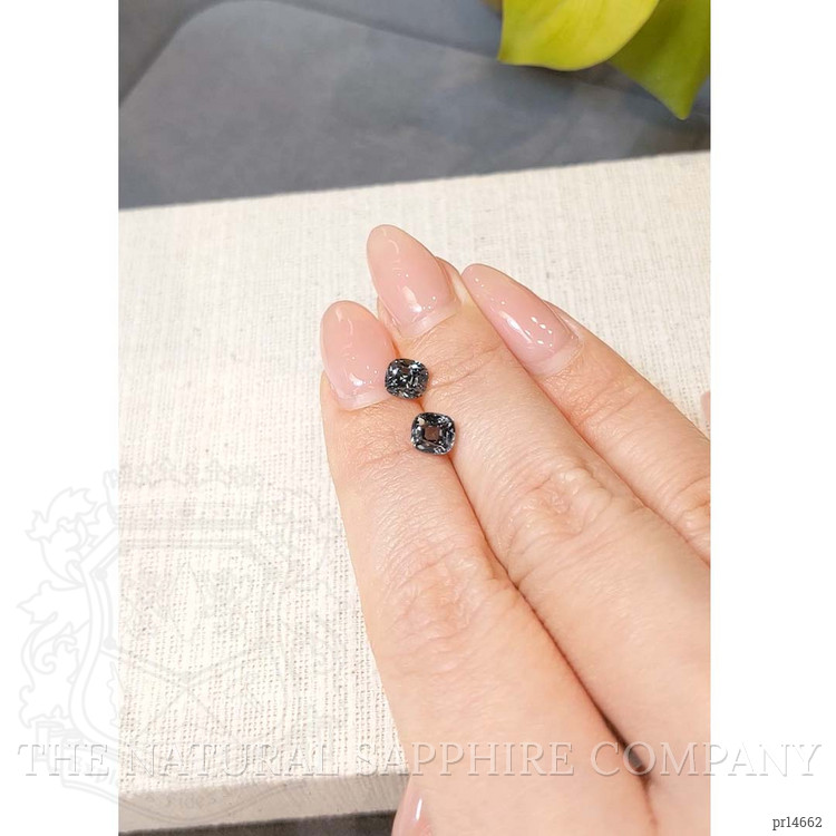 2.16 Ct.Tw. Grey Spinel Pair from Burma (Myanmar)