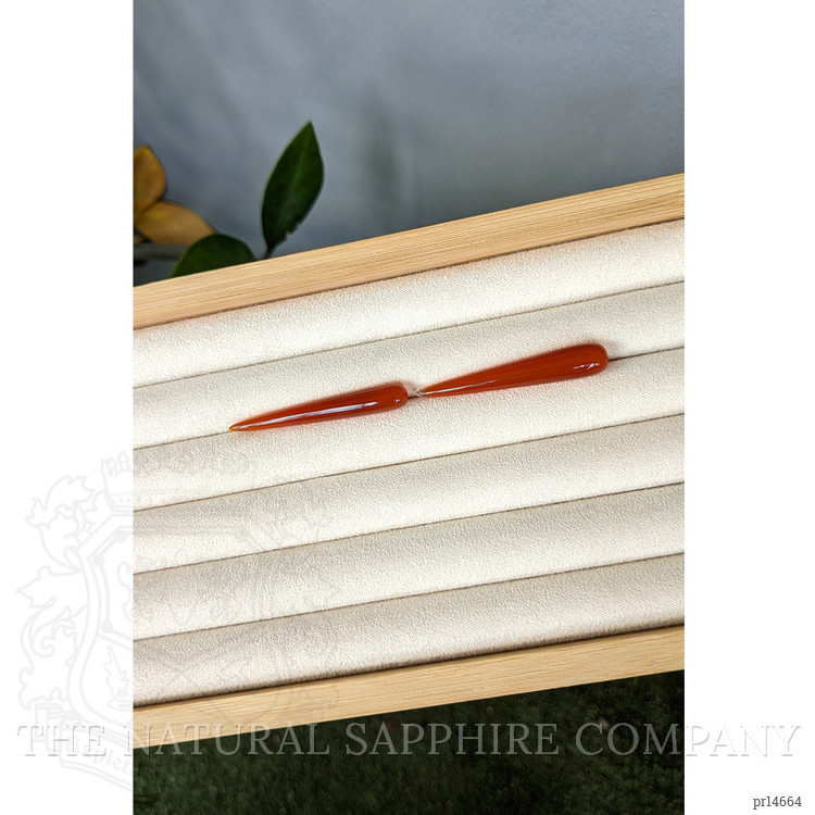 28.33 Ct.Tw. Reddish Orange Carnelian Pair from India
