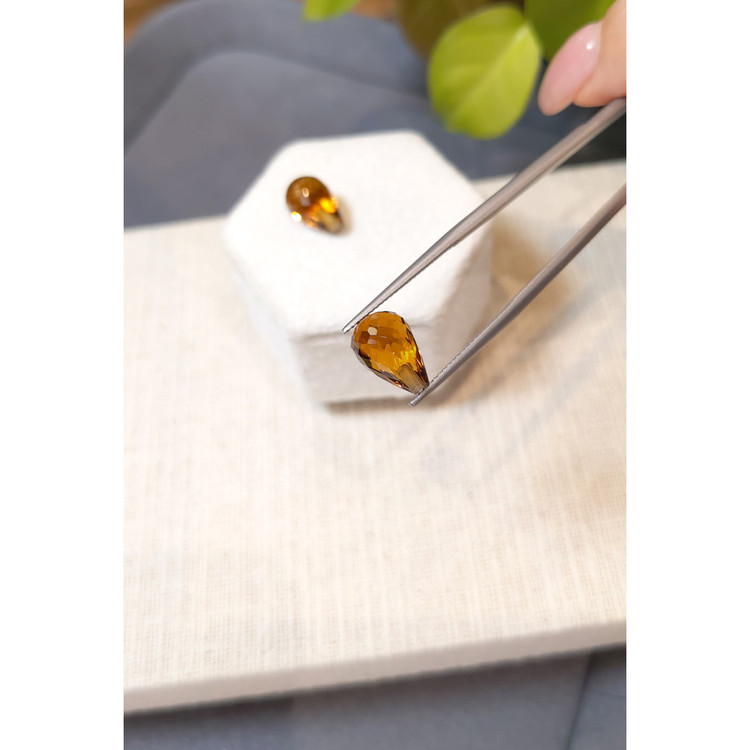 9.35 Ct.Tw. Orangish Brown Citrine Pair from Brazil
