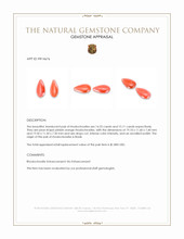 29.36 Ct.Tw.Total Carat Weight Pinkish Orange Rhodochrosite Pair from Brazil Appraisal