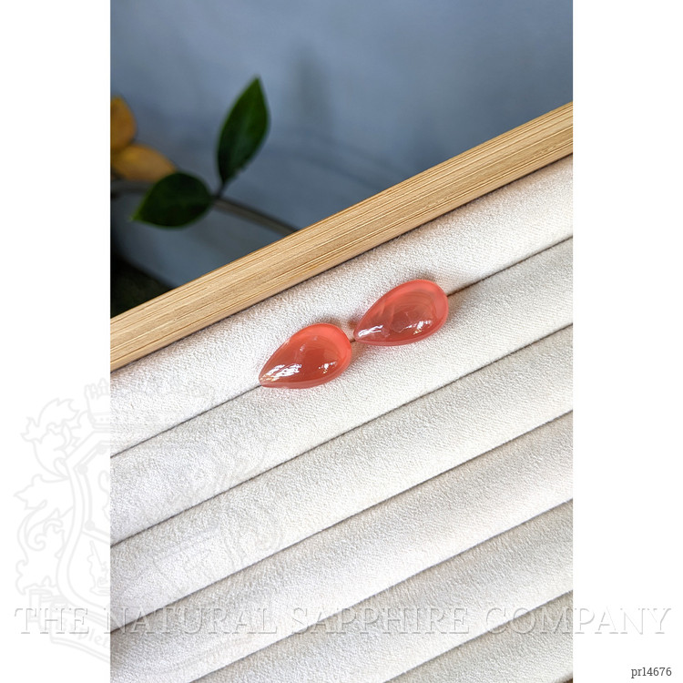 29.36 Ct.Tw. Pinkish Orange Rhodochrosite Pair from Brazil
