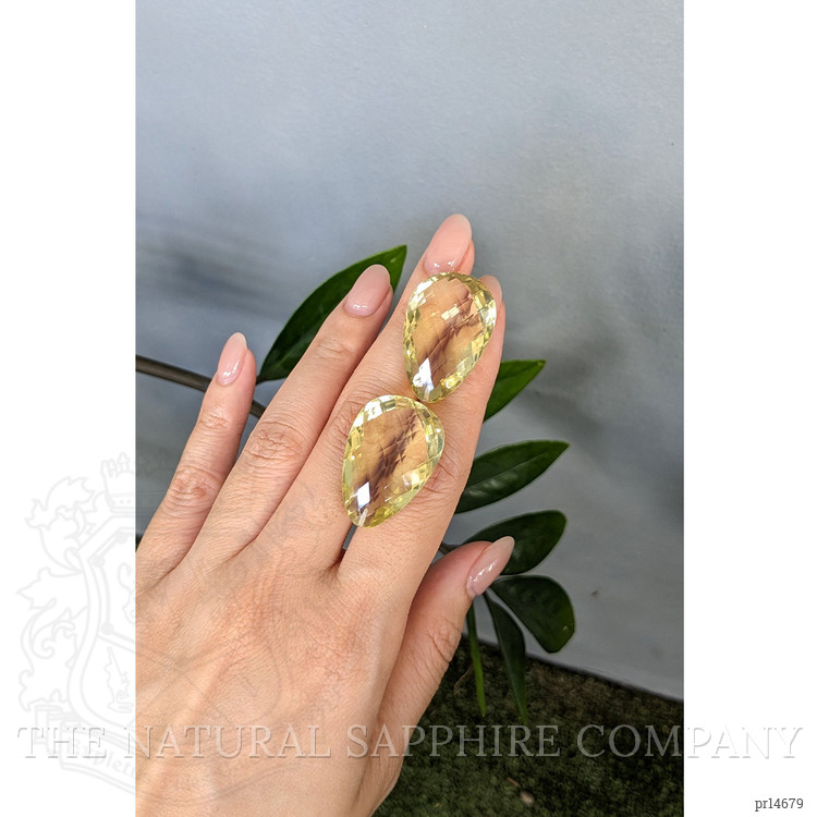 76.91 Ct.Tw. Yellow Quartz Pair from Brazil