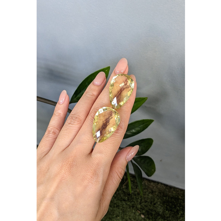 76.91 Ct.Tw. Yellow Quartz Pair from Brazil