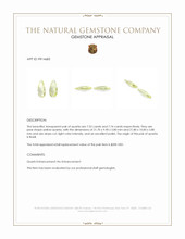 15.26 Ct.Tw.Total Carat Weight Yellow Quartz Pair from Brazil Appraisal