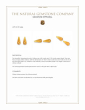 14.15&nbsp;Ct.Tw.Total Carat Weight Yellow Citrine Pair from Brazil Appraisal