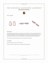 20.71 Ct.Tw.Total Carat Weight Pink Rose Quartz Pair from Brazil Appraisal