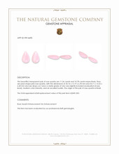 22.14 Ct.Tw.Total Carat Weight Pink Rose Quartz Pair from Brazil Appraisal
