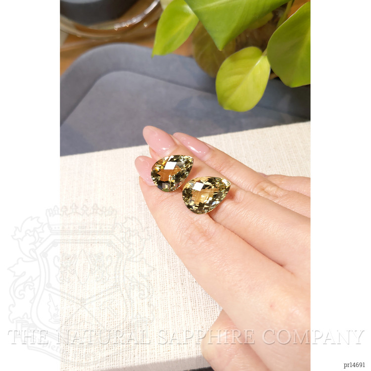 20.72 Ct.Tw. Yellow Citrine Pair from Brazil