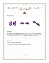 22.14 Ct.Tw.Total Carat Weight Purple Amethyst Pair from Brazil Appraisal