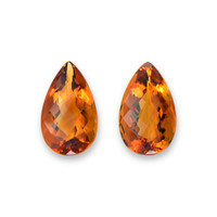 25.52 Ct.Tw.Total Carat Weight Madeira (Reddish Orange) Citrine Pair from Brazil Video