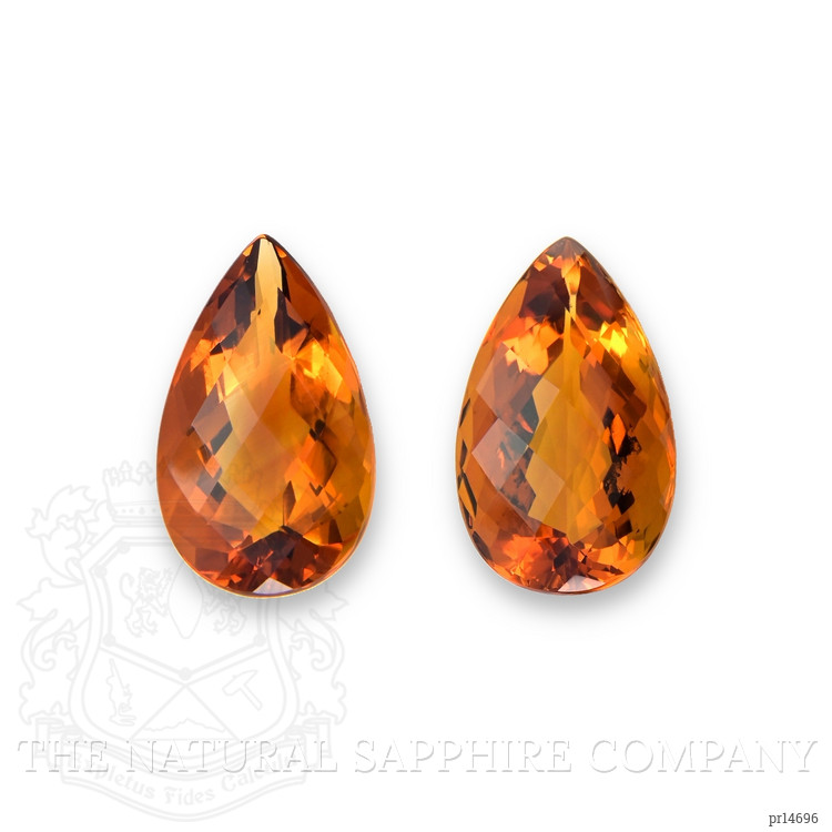 25.52 Ct.Tw. Madeira (Reddish Orange) Citrine Pair from Brazil
