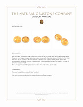 63.30&nbsp;Ct.Tw.Total Carat Weight Orangish Yellow Cabochon Precious Topaz Pair from Brazil Appraisal