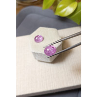 16.09 Ct.Tw.Total Carat Weight Pink Cabochon Topaz Pair from Brazil Life Style
