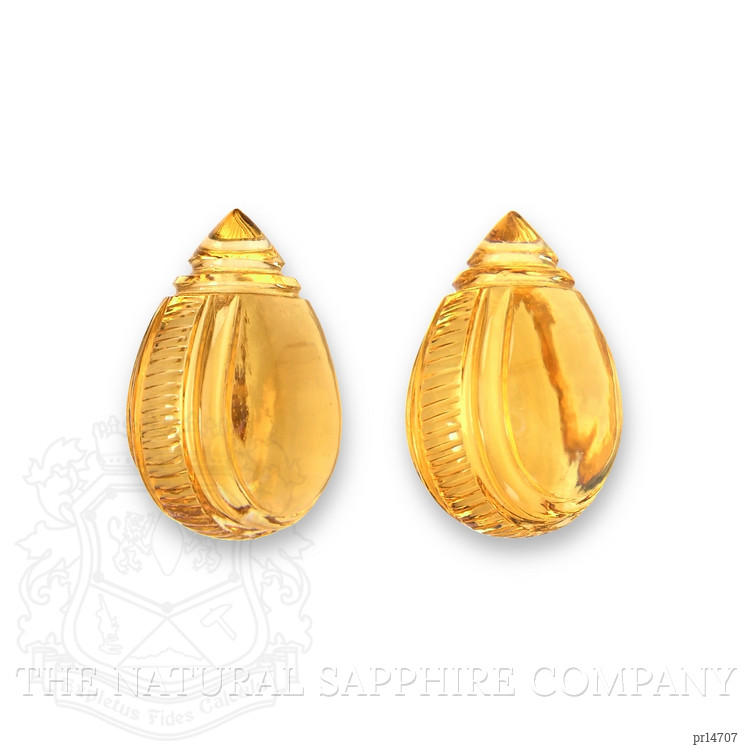16.46 Ct.Tw. Golden Citrine Pair from Brazil
