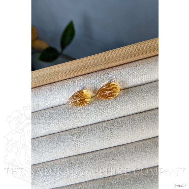 16.46 Ct.Tw. Golden Citrine Pair from Brazil