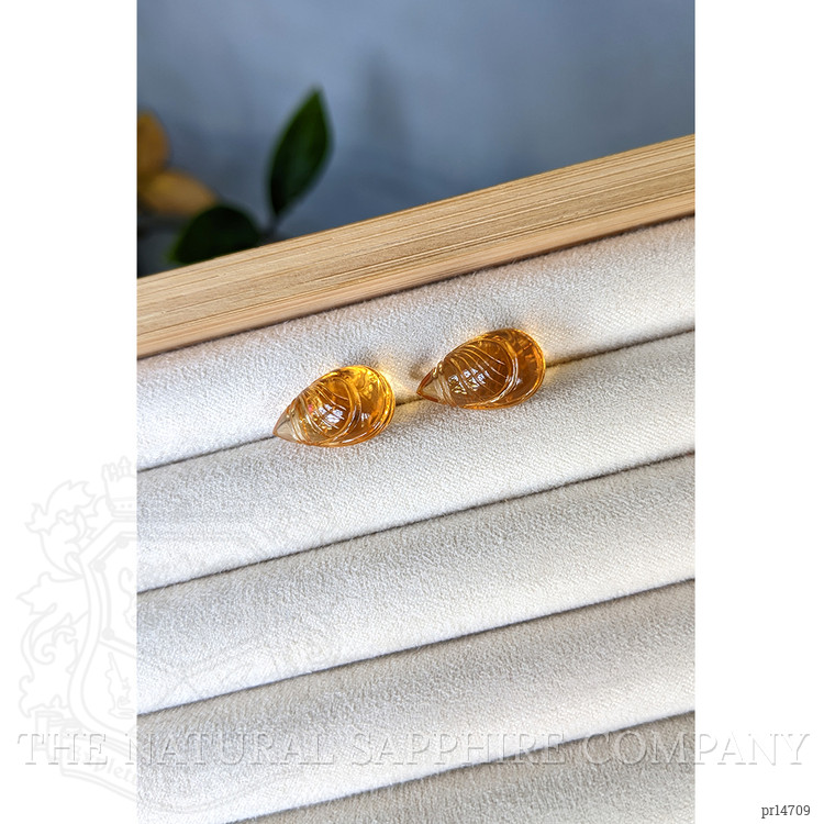 19.92 Ct.Tw. Golden Citrine Pair from Brazil