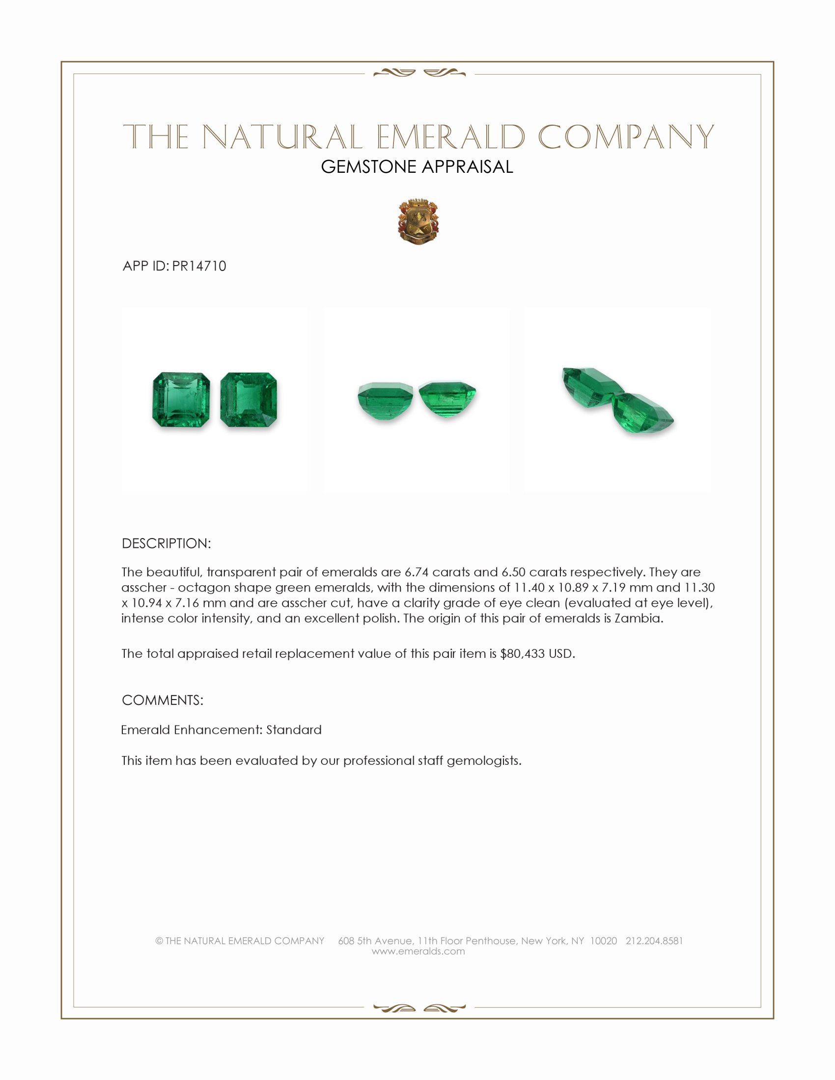 13.02 Ct.Tw. Emerald Pair from Zambia