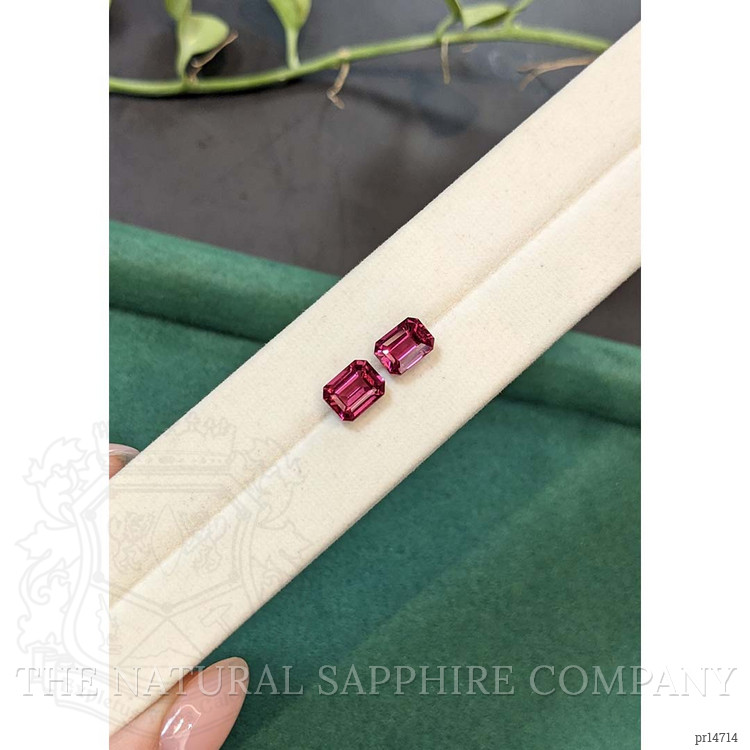 3.84 Ct.Tw. Purplish Pink Garnet Pair from Tanzania