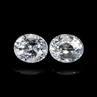 2.44&nbsp;Ct.Tw.Total Carat Weight White Sapphire Pair from Ceylon (Sri Lanka) Video