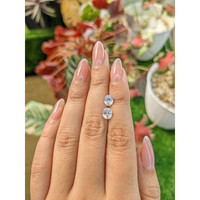 2.44&nbsp;Ct.Tw.Total Carat Weight White Sapphire Pair from Ceylon (Sri Lanka) Life Style