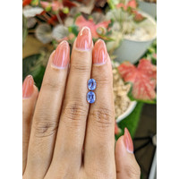 2.08&nbsp;Ct.Tw.Total Carat Weight Blue Sapphire Pair from Ceylon (Sri Lanka) Life Style