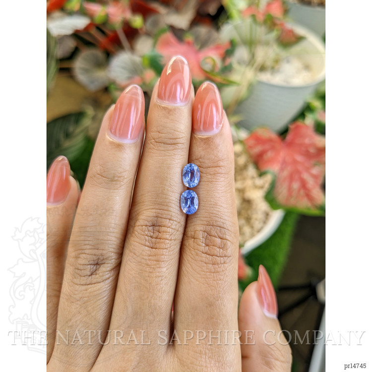 2.08 Ct.Tw. Blue Sapphire Pair from Ceylon (Sri Lanka)