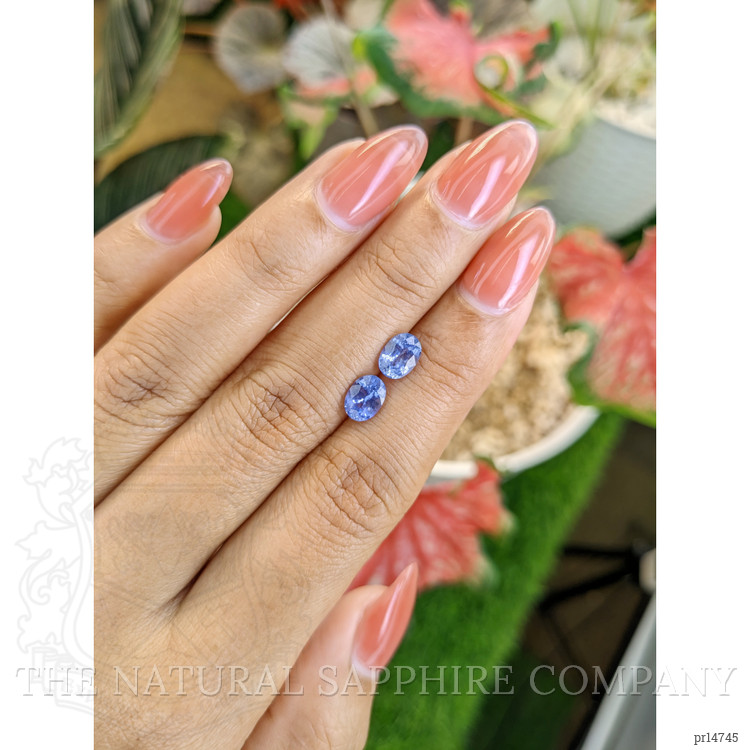 2.08 Ct.Tw. Blue Sapphire Pair from Ceylon (Sri Lanka)
