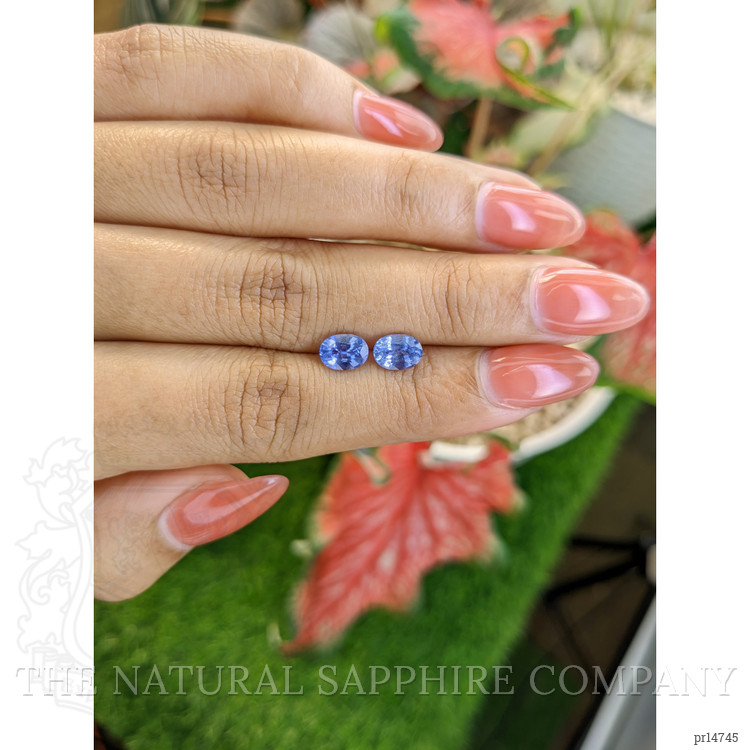 2.08 Ct.Tw. Blue Sapphire Pair from Ceylon (Sri Lanka)