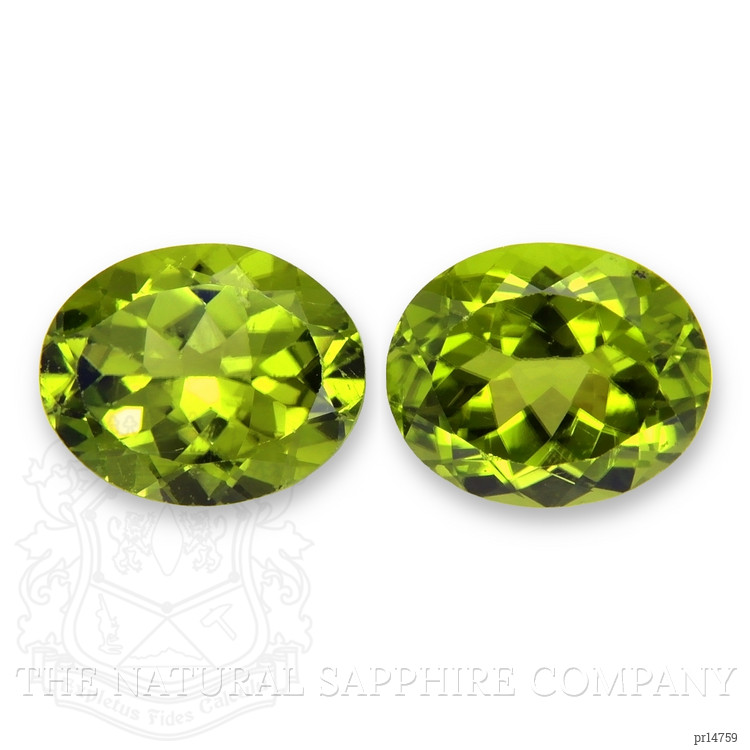 8.26 Ct.Tw. Green (Lime Green) Peridot Pair from Burma (Myanmar)