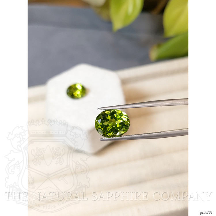 8.26 Ct.Tw. Green (Lime Green) Peridot Pair from Burma (Myanmar)