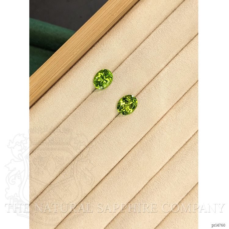 5.91 Ct.Tw. Yellowish Green Peridot Pair from Burma (Myanmar)