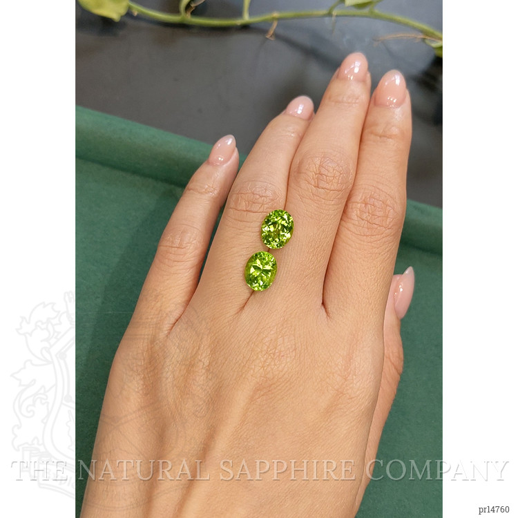 5.91 Ct.Tw. Yellowish Green Peridot Pair from Burma (Myanmar)