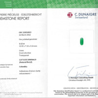 6.01&nbsp;Ct.Tw.Total Carat Weight Cabochon Emerald Pair from Colombia Scan Report