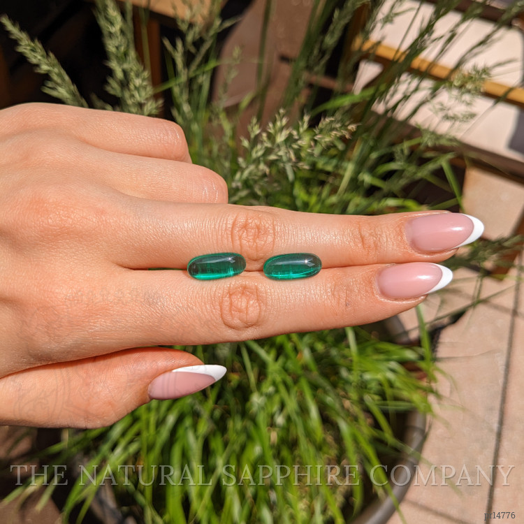 6.01 Ct.Tw. Cabochon Emerald Pair from Colombia
