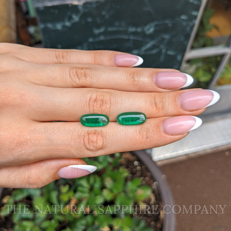 6.01 Ct.Tw. Cabochon Emerald Pair from Colombia
