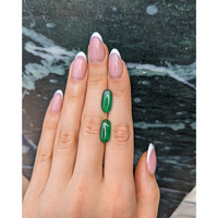 6.01 Ct.Tw.Total Carat Weight Cabochon Emerald Pair from Colombia Life Style
