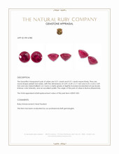 1.02&nbsp;Ct.Tw.Total Carat Weight Pinkish Red Ruby Pair from Burma (Myanmar) Appraisal
